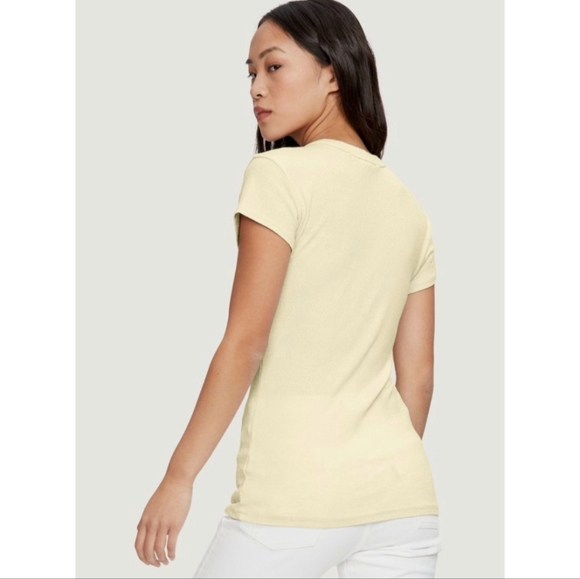 Michael Stars Shine Fallon Tee Short Sleeve Top One Size Yellow - Picture 2 of 16